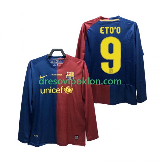 FC Barcelona ETO O 9 Champions League 2009 Retro Dres Domaći 2008 Dugim Rukavima ,Muški