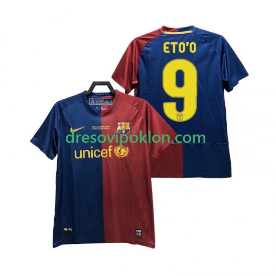 FC Barcelona ETO O 9 Champions League 2009 Retro Dres Domaći 2008 Kratkih Rukava ,Muški