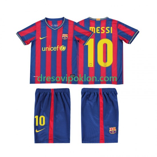 FC Barcelona Lionel Messi 10 2009 Retro Dres Domaći 2010 Kratkih Rukava ,Dječji Komplet