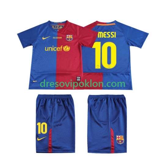 FC Barcelona Lionel Messi 10 Champions League 2009 Retro Dres Domaći 2008 Kratkih Rukava ,Dječji Komplet