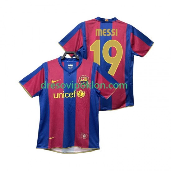FC Barcelona Lionel Messi 19 2007 Retro Dres Domaći 2008 Kratkih Rukava ,Muški