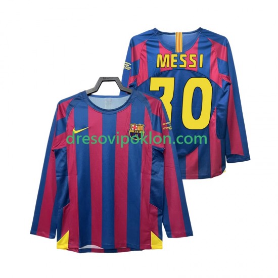 FC Barcelona Lionel Messi 30 Champions League 2005 Retro Dres Domaći 2006 Dugim Rukavima ,Muški