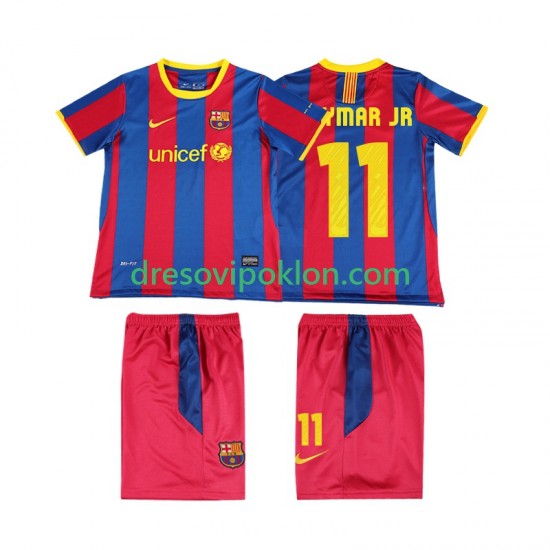 FC Barcelona Neymar JR 11 Retro Dres Domaći 2011 2010 Kratkih Rukava ,Dječji Komplet