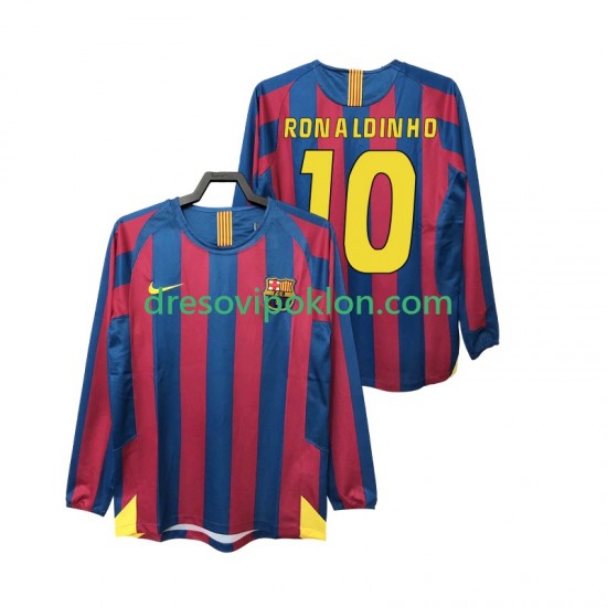 FC Barcelona RONALDINHO 10 2005 Retro Dres Domaći 2006 Dugim Rukavima ,Muški