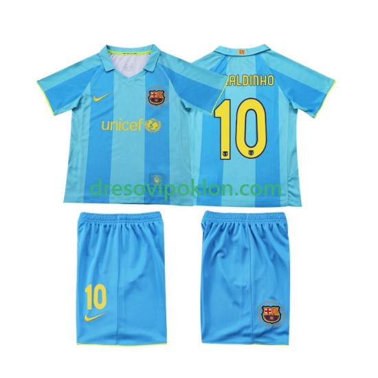 FC Barcelona RONALDINHO 10 2007 Retro Dres Gostujući 2008 Kratkih Rukava ,Dječji Komplet