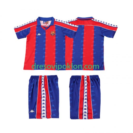 FC Barcelona 1992 1995 Retro Dres Domaći Kratkih Rukava ,Dječji Komplet