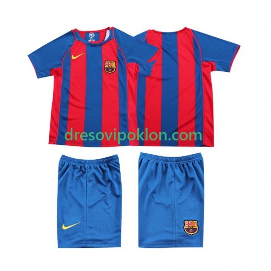 FC Barcelona 2005 Retro Dres Domaći 2004 Kratkih Rukava ,Dječji Komplet