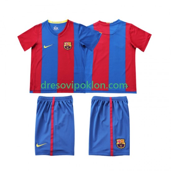 FC Barcelona 2007 Retro Dres Domaći 2006 Kratkih Rukava ,Dječji Komplet