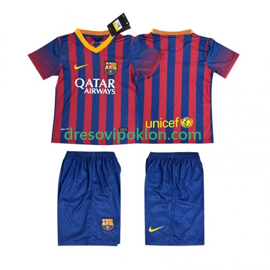 FC Barcelona 2013 2014 Retro Dres Domaći Kratkih Rukava ,Dječji Komplet