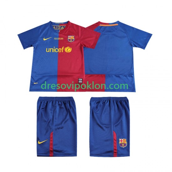 FC Barcelona Champions League 2009 Retro Dres Domaći 2008 Kratkih Rukava ,Dječji Komplet