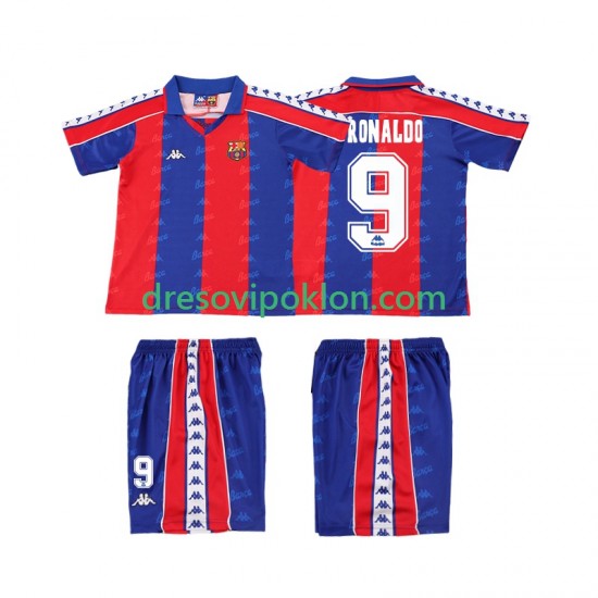FC Barcelona Ronaldo 9 1992 1995 Retro Dres Domaći Kratkih Rukava ,Dječji Komplet