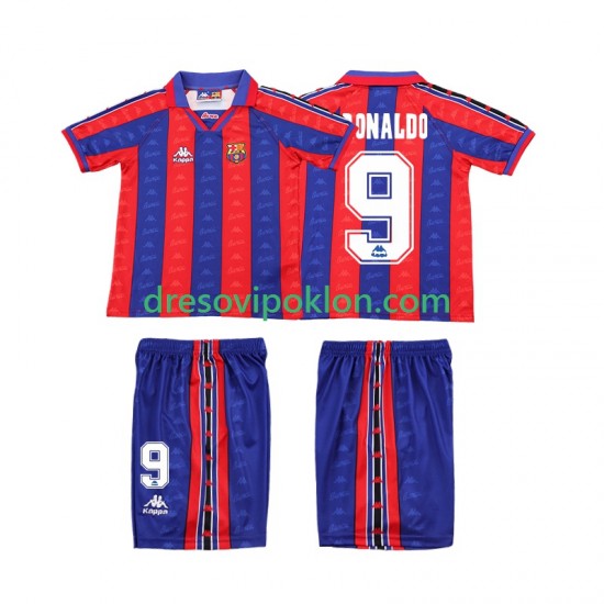 FC Barcelona Ronaldo 1996 1997 Retro Dres Domaći Kratkih Rukava ,Dječji Komplet