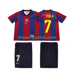 FC Barcelona SAVIOLA 7 Retro Dres Domaći 1998 1999 Kratkih Rukava ,Dječji Komplet
