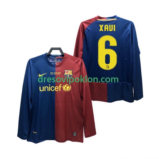 FC Barcelona XAVI 6 Champions League 2009 Retro Dres Domaći 2008 Dugim Rukavima ,Muški