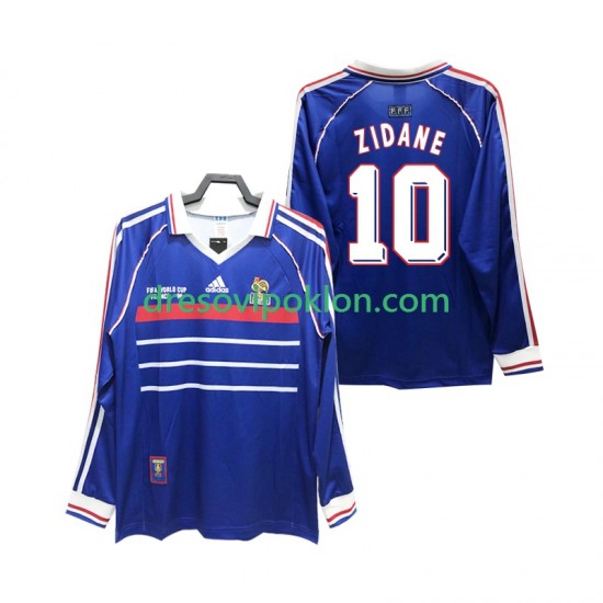 Francuska ZIDANE 10 Retro Dres Domaći 1998 Dugim Rukavima ,Muški