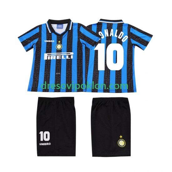 Inter Milan Ronaldo 10 1997 Retro Dres Domaći 1998 Kratkih Rukava ,Dječji Komplet