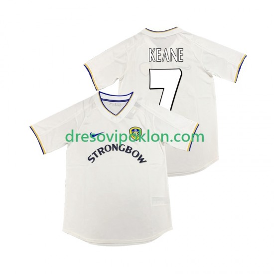 Leeds United KEANE 7 2000 2001 Retro Dres Domaći Kratkih Rukava ,Muški