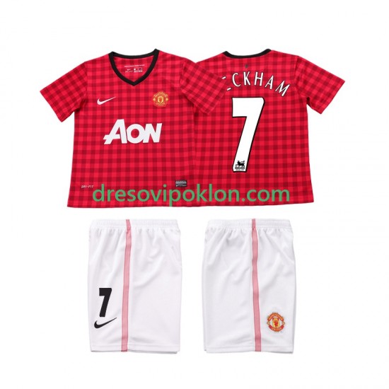 Manchester United BECKHAM 7 2012 2013 Retro Dres Domaći Kratkih Rukava ,Dječji Komplet