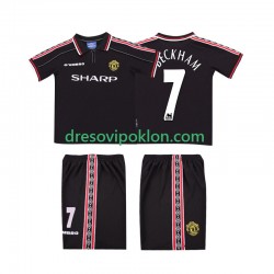Manchester United Beckham 7 Retro Dres Gostujući 1998 1999 Kratkih Rukava ,Dječji Komplet