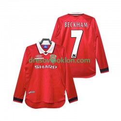 Manchester United Beckham 7 2000 Retro Dres Domaći 1999 Dugim Rukavima ,Muški