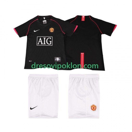 Manchester United 2007 Retro Dres Gostujući 2008 Kratkih Rukava ,Dječji Komplet