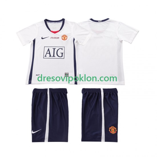 Manchester United Champions League 2009 Retro Dres Gostujući 2008 Kratkih Rukava ,Dječji Komplet
