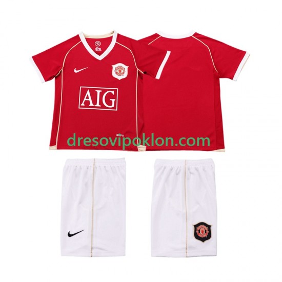 Manchester United 2007 Retro Dres Domaći 2006 Kratkih Rukava ,Dječji Komplet