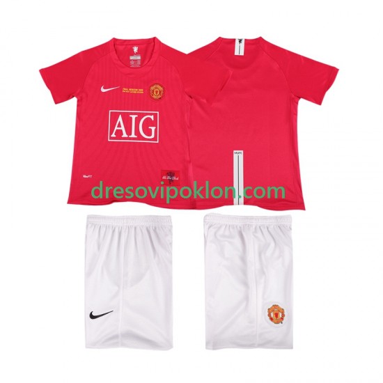 Manchester United Champions League 2007 Retro Dres Domaći 2008 Kratkih Rukava ,Dječji Komplet