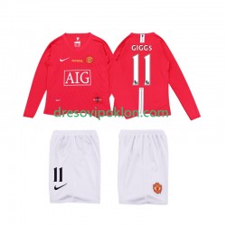 Manchester United GIGGS 11 Premier League 2009 Retro Dres Domaći 2008 Dugim Rukavima ,Dječji Komplet
