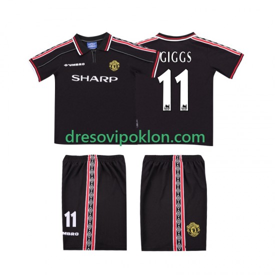 Manchester United GIGGS 11 Retro Dres Gostujući 1998 1999 Kratkih Rukava ,Dječji Komplet