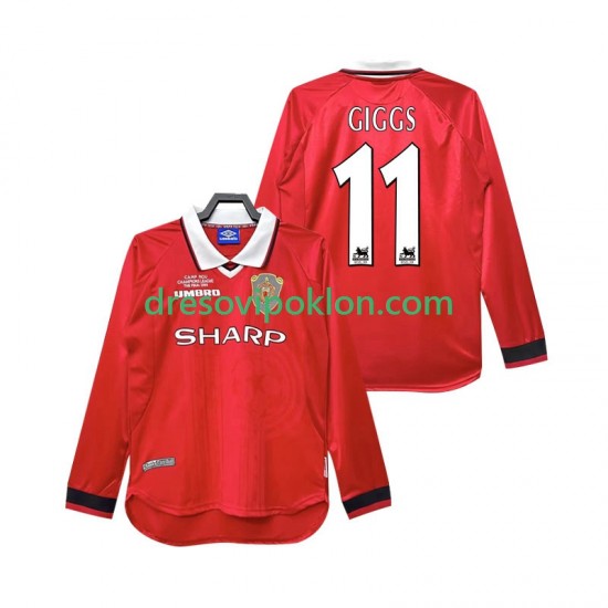 Manchester United Giggs 11 2000 Retro Dres Domaći 1999 Dugim Rukavima ,Muški