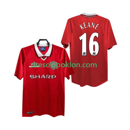 Manchester United Keane 16 2000 Retro Dres Domaći 1999 Kratkih Rukava ,Muški