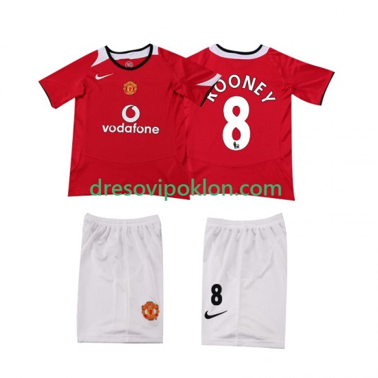 Manchester United ROONEY 8 2005 Retro Dres Domaći 2006 Kratkih Rukava ,Dječji Komplet