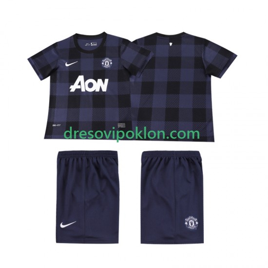 Manchester United 2013 2014 Retro Dres Gostujući Kratkih Rukava ,Dječji Komplet