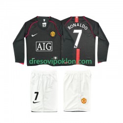 Manchester United Ronaldo 7 2007 Retro Dres Gostujući 2008 Dugim Rukavima ,Dječji Komplet