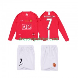 Manchester United Ronaldo 7 Premier League 2009 Retro Dres Domaći 2008 Dugim Rukavima ,Dječji Komplet