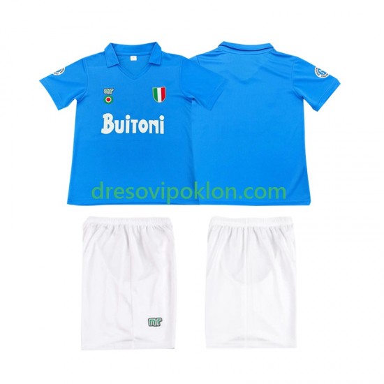 Napoli 1987 1988 Retro Dres Domaći Kratkih Rukava ,Dječji Komplet