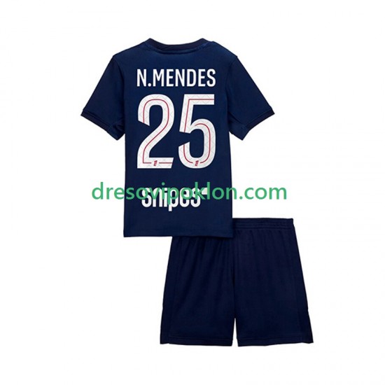 Paris Saint-Germain Nuno Mendes 25 Dres Domaći 2025-2026 Kratkih Rukava ,Dječji Komplet