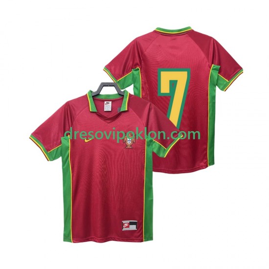 Portugal 7 Retro Dres Domaći 1998 Kratkih Rukava ,Muški