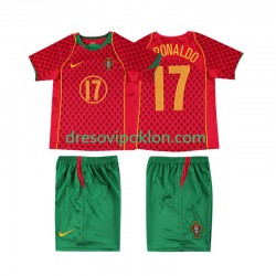 Portugal Cristiano Ronaldo 17 Retro Dres Domaći 2004 Kratkih Rukava ,Dječji Komplet