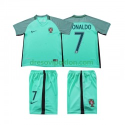 Portugal Cristiano Ronaldo 7 2016 Retro Dres Gostujući Kratkih Rukava ,Dječji Komplet