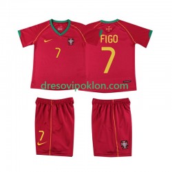 Portugal FIGO 7 Retro Dres Domaći 2006 Kratkih Rukava ,Dječji Komplet