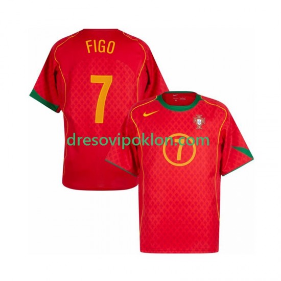 Portugal Figo 7 Retro Dres Domaći 2004 Kratkih Rukava ,Muški