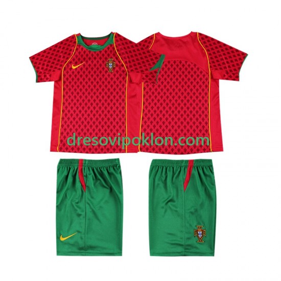 Portugal Retro Dres Domaći 2004 Kratkih Rukava ,Dječji Komplet