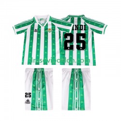 Real Betis FINIDI 25 1996 1997 Retro Dres Domaći Kratkih Rukava ,Dječji Komplet