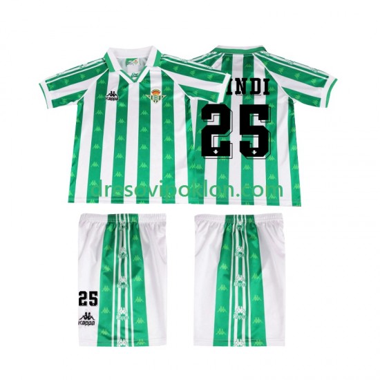 Real Betis FINIDI 25 1996 1997 Retro Dres Domaći Kratkih Rukava ,Dječji Komplet