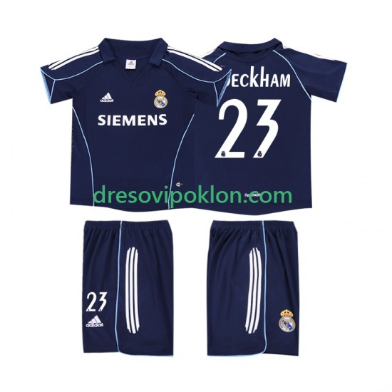 Real Madrid BECKHAM 23 2005 Retro Dres Gostujući 2006 Kratkih Rukava ,Dječji Komplet