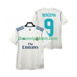 Real Madrid BENZEMA 9 2017 2018 Retro Dres Domaći Kratkih Rukava ,Muški