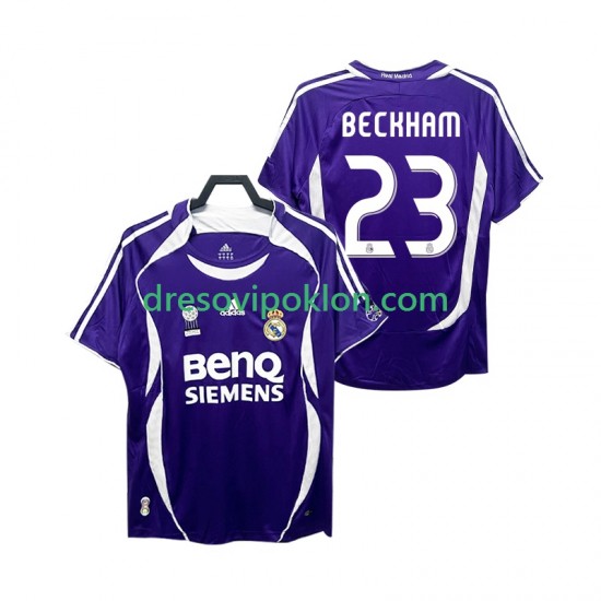 Real Madrid Beckham 23 2007 Retro Dres Gostujući 2006 Kratkih Rukava ,Muški
