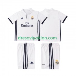 Real Madrid 2016 2017 Retro Dres Domaći Kratkih Rukava ,Dječji Komplet